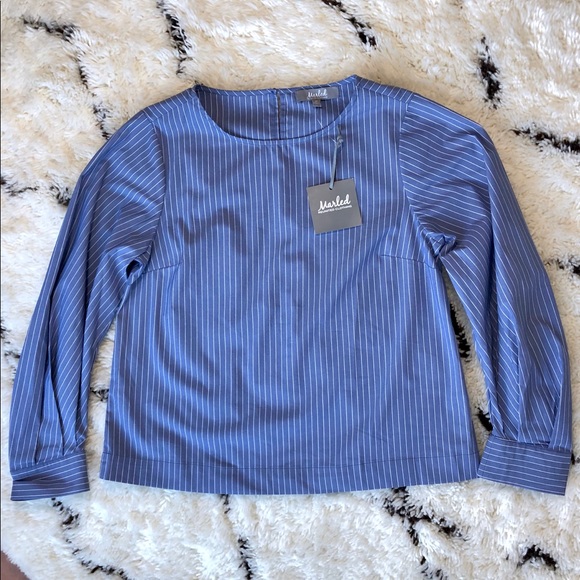 Marled Reunited Oversized Top with Pinstripes - Picture 7 of 8